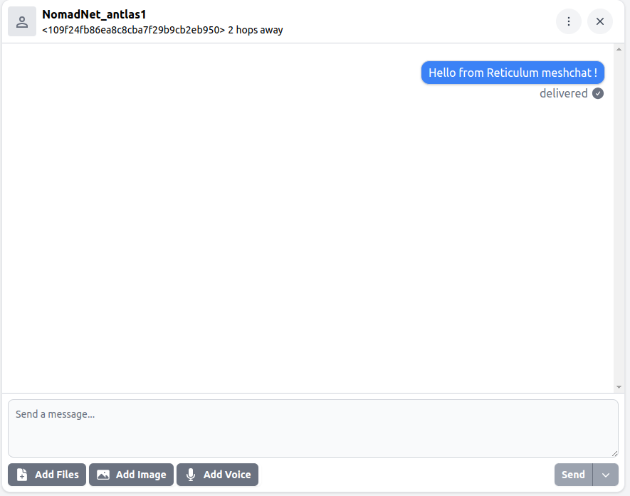 Meshchat messages